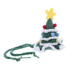 Christmas Tree Dog Hat: Handmade Knitted Pet Costume Headwear Crochet Warm