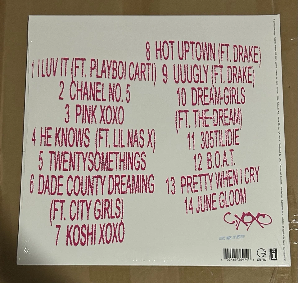 CAMILA CABELLO C, XOXO With Signed Insert On Baby Pink Vinyl Autographed Sealed - Image 2 of 2