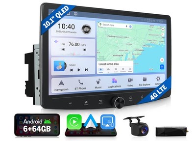 DAB+ Android Auto 13 10,1'' QLED 8Kern 6+64 Doppel DIN Autoradio GPS Navi CarPlay