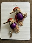 SALE! New Brooch Of Red And Purple Birds On A Branch — photo 1