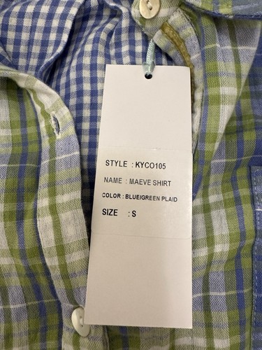 NWT Kyla Seo Anthropologie Womens Size Small Shirt Cotton Plaid Button Long Slv - Picture 6 of 8