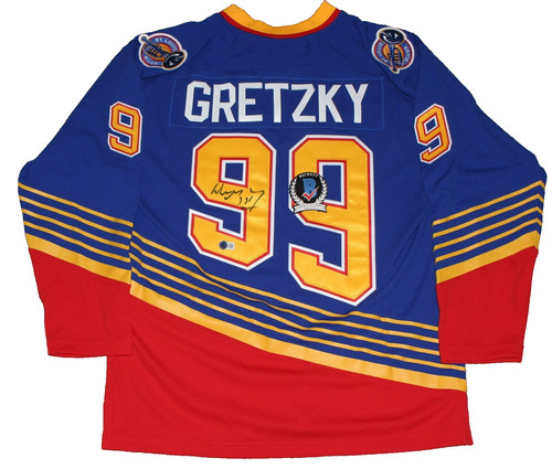 WAYNE GRETZKY SIGNED ST. LOUIS BLUES MITCHELL & NESS #99 JERSEY L BECKETT COA