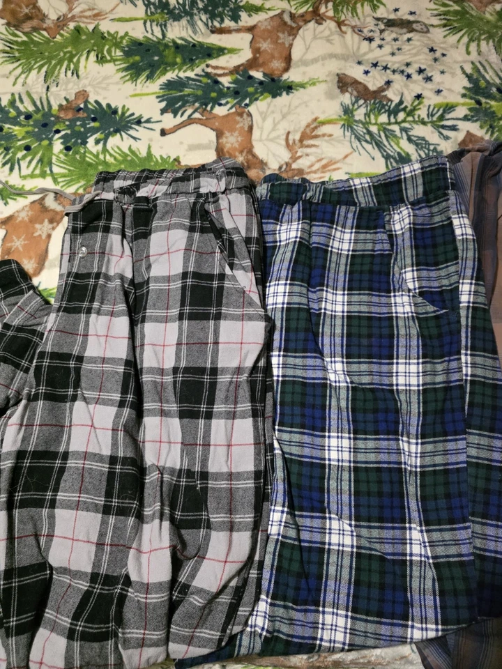 Pendleton Pajama Pants Men Sz XL Gray Blue Plaid Brown Lot Of 4 - Image 3 of 4