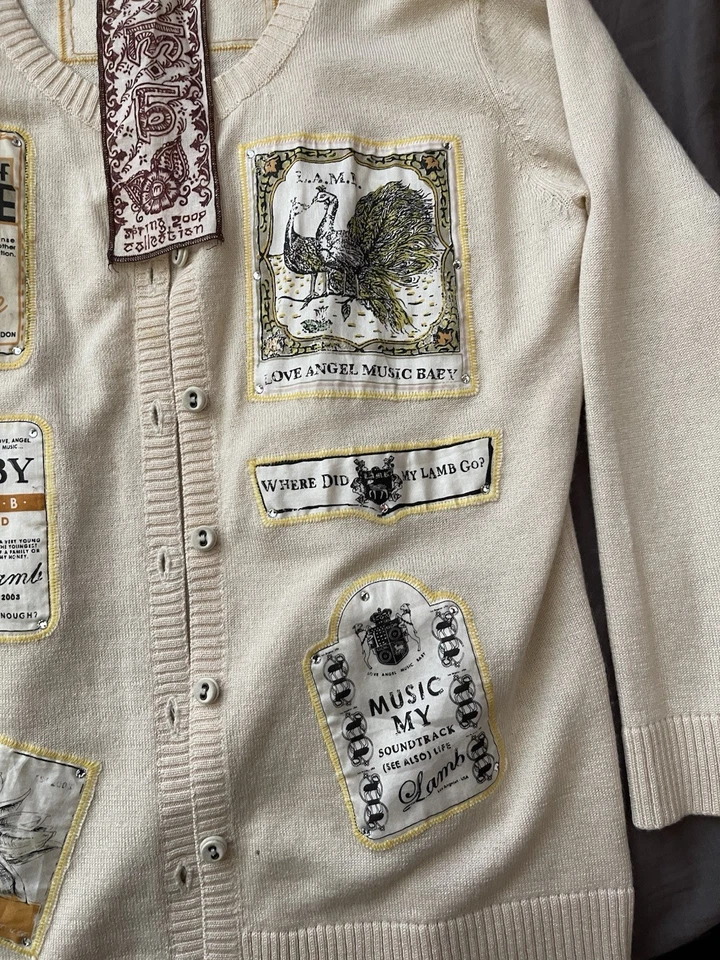 Винтажная Гвен Стефани L.A.M.B. Кардиган свитер - редкая начале 2000-х лоскутное одеяло XS/S - Изображение 4 из 4