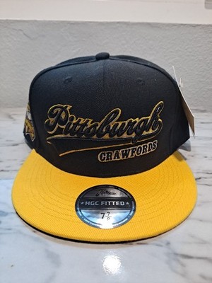 Pittsburgh Crawfords Headgear Classics Negro League Fitted Hat Black Gold 7 7/8