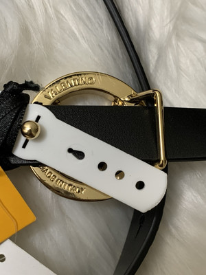 Valentino BABY Monogram Black Leather Belt Shop Valentino by Mario Valentino Baby Monogram Leather Belt  main image 2
