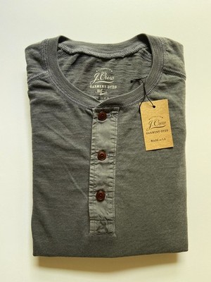 J Crew Mens Henley Long Sleeve (NWT) Charcoal Grey UP TO 59% OFF MSRP