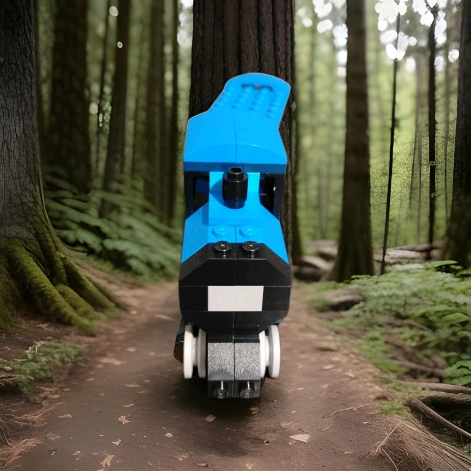 Lego Classic Blue Train With Wheels Engine And Connecting Car Used - Image 2 of 4