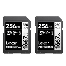 Lexar Professional 1667x 256GB 2-Pack SDXC UHS-II Cards, Up To 250MB/s Read, f