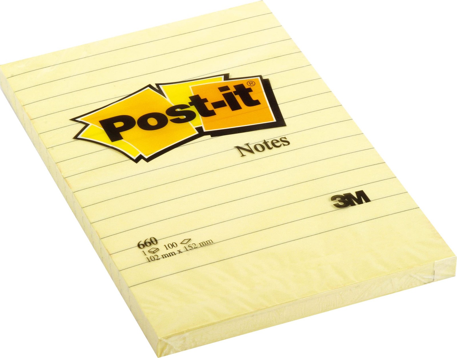 Post-it Notes Large Feint Ruled Pad of 100 Sheets 102x152mm Yellow Ref 660YE