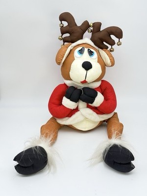 House of Lloyd Shivers the Reindeer Plush 17  Santa Outfit Christmas Decoration