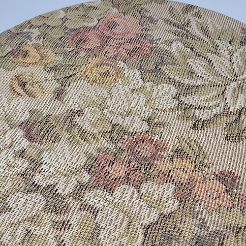 Vintage Lerche 12" runder Koffer grau Hutschachtel Reiseetui mit Schlüssel Blumen genäht - Bild 9 von 16