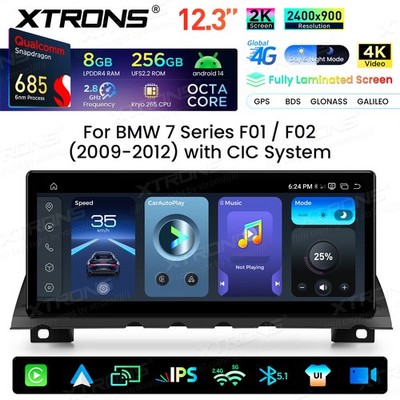 Für BMW 7er F01 F02 CIC Autoradio Android 14 8G+256GB 12,3'' 2K Screen Global 4G