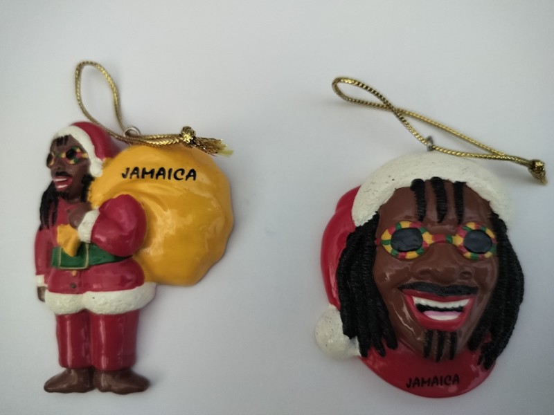 Jamaica Souvenir Christmas Ornaments Set Of 2 Reggae