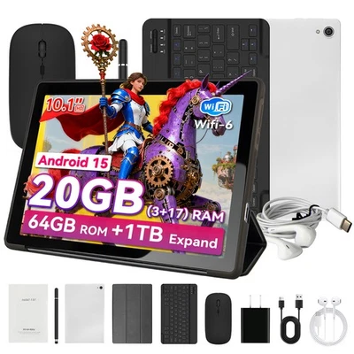AEEZO NEU 10,1 Zoll Android 15 20(3+17)GB RAM 64GB ROM Widevine L1 Dual-Kamera WIFI
