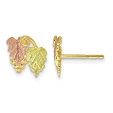 12k Tri-color Gold Black Hills Grapes Earrings Real 10k Tri-color Gold 10x9mm