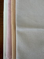 13 pieces of Aida cloth. Various sizes and fabric stitch count.