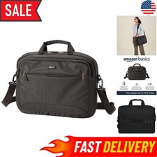 Trendy Black Laptop Messenger Bag 15.6 Inch with Adjustable Strap  Handles