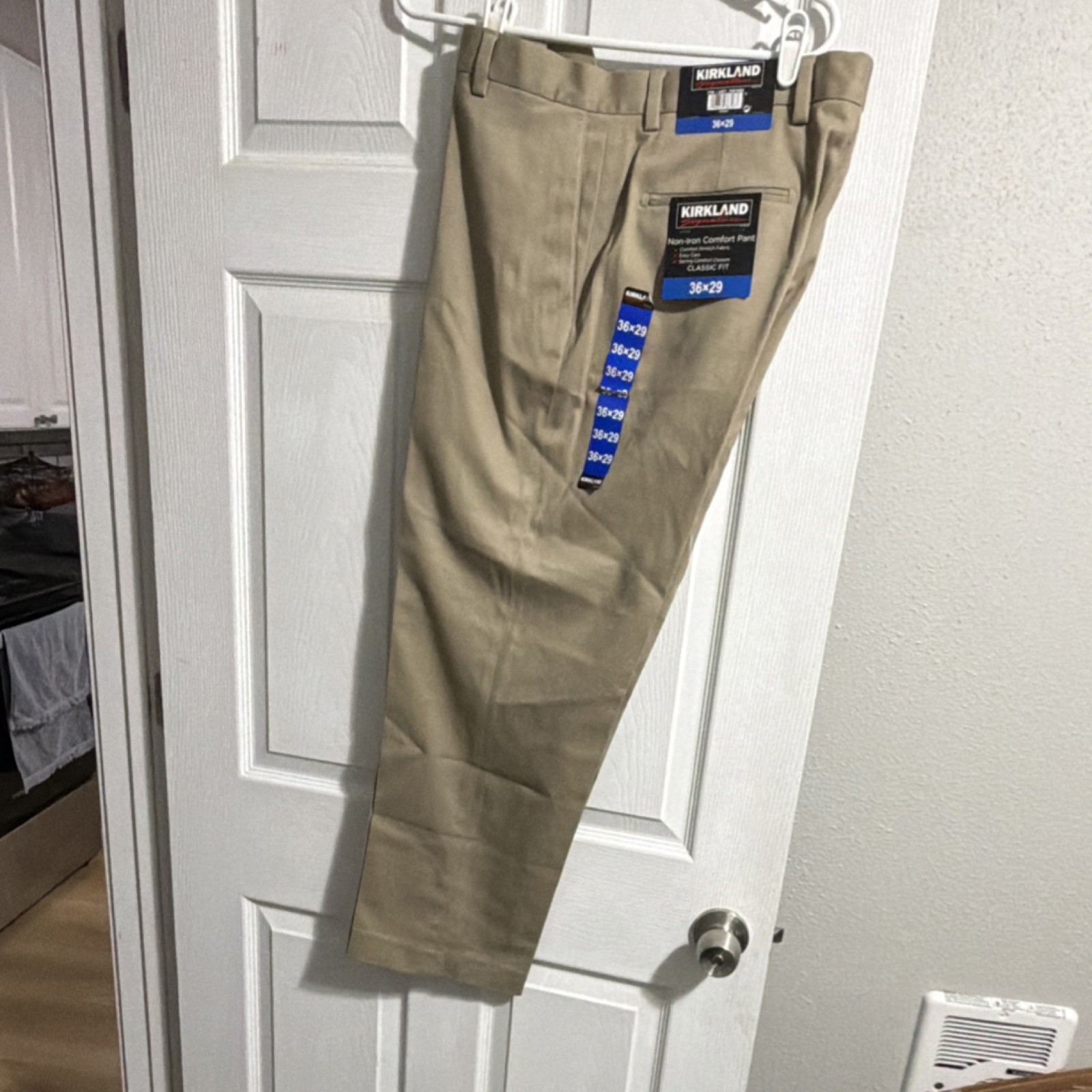Kirkland Signature Non-Iron Comfort Stretch Classic Fit Khaki Men's Dress Pants