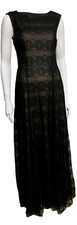 Vera Wang main line black lace gown with train, UK 10 EU 38 US 6