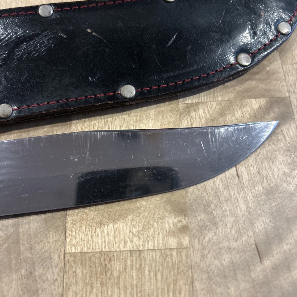 CUCHILLO Y FUNDA BOWIE ALEMÁN DE COLECCIÓN MARCA EDGE 432 HOJA FIJA - ¡Palillo de dientes Arkansas! Foto 3 de 4