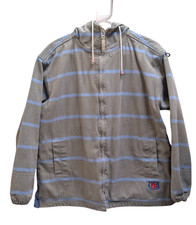men's full-zip hooded jacket Deal Clothing Grey Blue Stripe XL