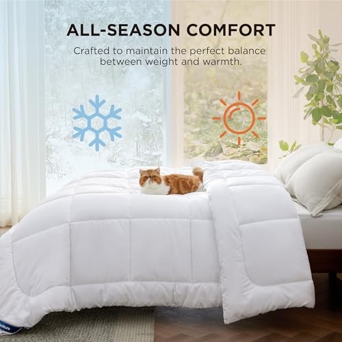  Comforter Duvet Insert - Quilted Comforters Size, All Season Queen White