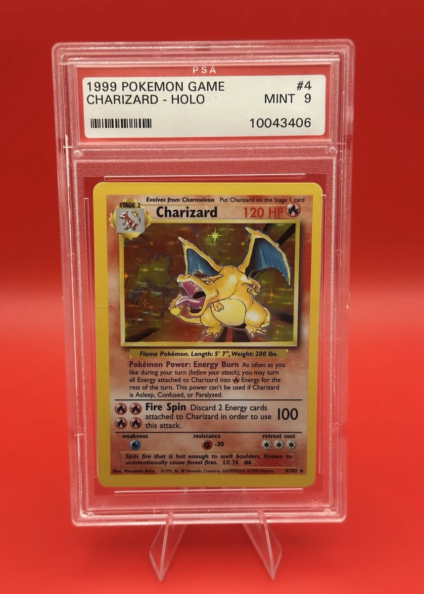 1999 charizard psa 9 pokemon card Pokemon 1999 Base Set Charizard Holo #4/102 PSA 9 MINT (Graded Card)