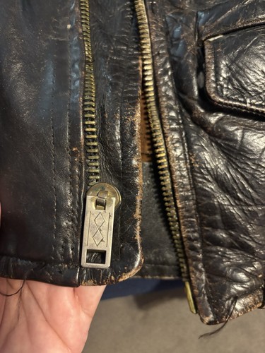 SUPER SELTENE & RARITÄT VINTAGE Leder 40’s/50’s Motorrad Biker JACKE LESEN - Bild 20 von 24