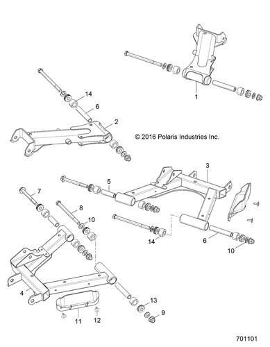 Polaris A-Arm Weld, Rear, Upper, Left, White, Genuine OEM Part 1021412-133 - 第 2/2 張圖片