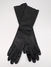 Vintage Ladies  Real French Kid  Gloves 6 1/2 Black EC