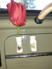 vintage auto bud vase from 1970s real ceramic painted mini vase