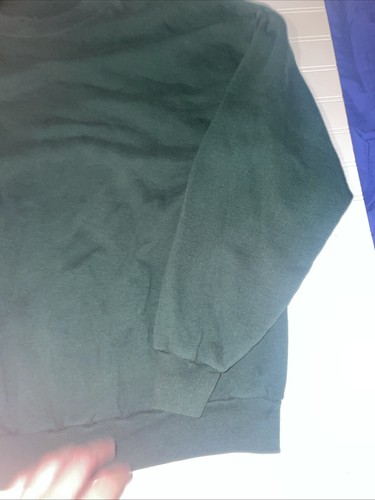 vintage 90s Blank Forest Green Sweatshirt USA Made 2XL Jerzees Crewneck Pullover - Picture 4 of 11