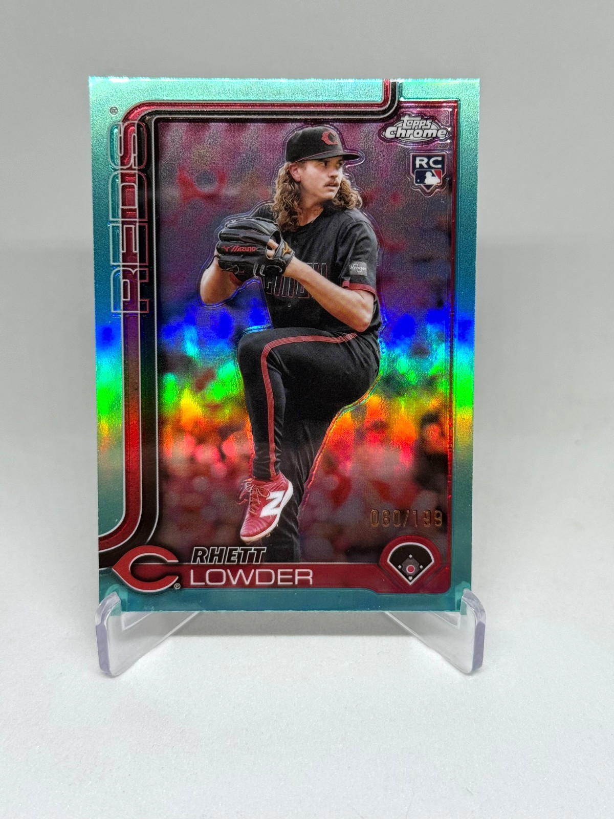 2025 Topps Chrome - Rhett Lowder #147 Aqua Refractor /199 (RC)