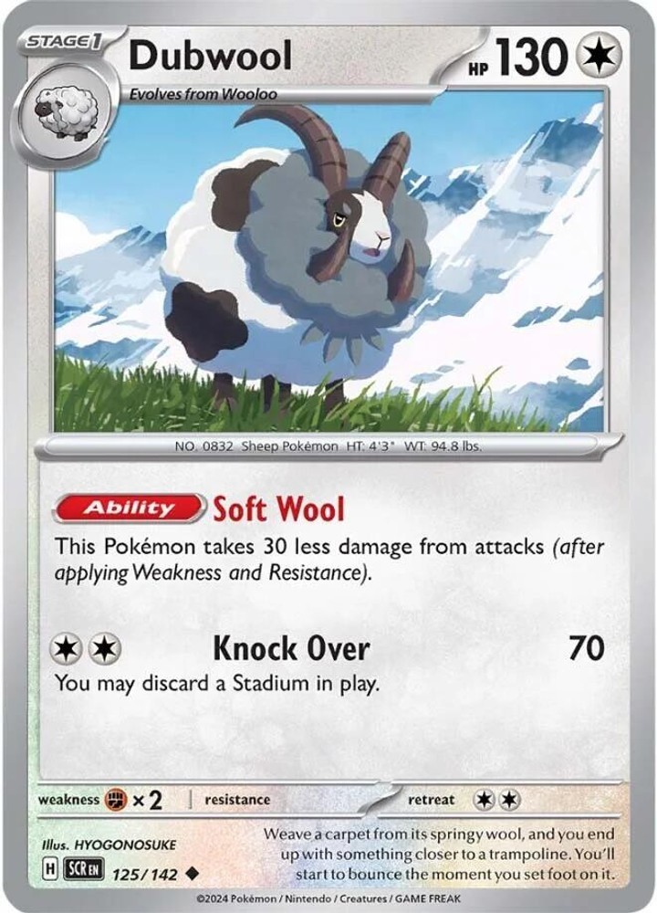 Dubwool SCR 125/142 U Stellar Crown Pokemon Card NM