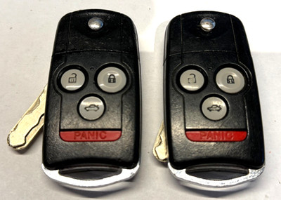 LOT OF 2 OEM ACURA FLIP KEY FOB REMOTES (FCC-ID) 4 BUTTONS