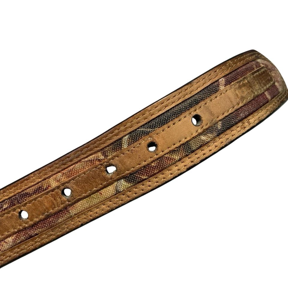 Nocona Belt Co Roble Mossy Camuflaje Extraíble Ciervo Calavera Hebilla Cuero Talla 32 Foto 4 de 4