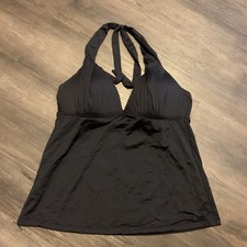 Mossimo Black Halter Swim Tank Top Tankini Women  s Large Padded
