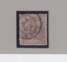 1866 Belgium: Stemma 5c. Bruno Grey Dent. 14 ½ X 14 ( N° 25a) Spl Caffaz (308/