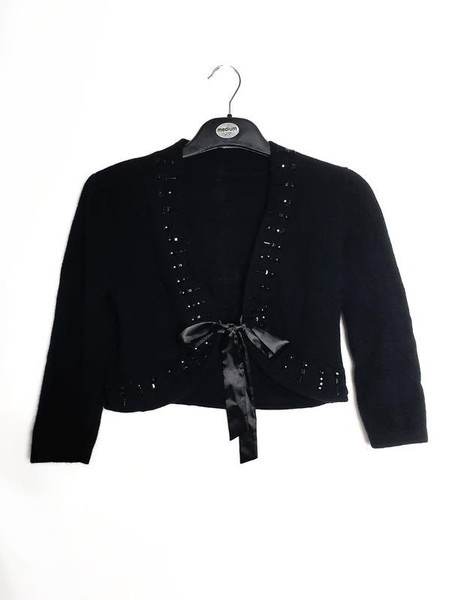 Women Laura Ashley Sweater Black Wool 36 / S / 44 #A1IT