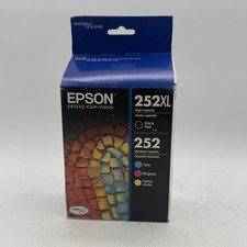 EPSON 252XL Black- 252 Cyan Magenta Yellow Ink Cartridges New Sealed