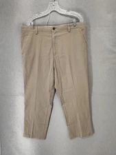Dockers Classic Fit Pants Mens 38x28 Khaki Beige Flat Front Chinos Casual