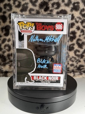 Funko Pop! The Boys  Black Noir  Autographed by Nathan Mitchell w/ protector