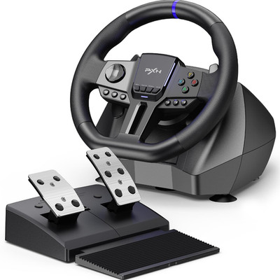 Gaming Steering Wheel - 270/900° V900 GEN2 Sim Racing Wheel with Pedals Paddle S