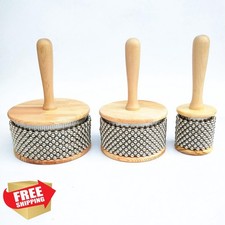 Wooden Cabasa Hand Shaker Percussion Instrument 5in Steel Beads