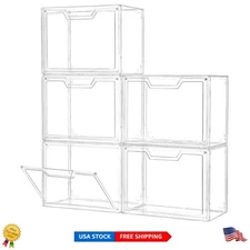 Versatile Stackable Acrylic Display Cases - 5-Pack for Handbags & Collectibles