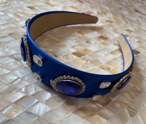 Blue jewel headband Alice band Gem Crown Zara Star Flowers Wedding - Picture 2 of 7