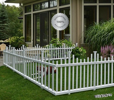 White Garden Fence Picket No Dig Border Vinyl Yard ...