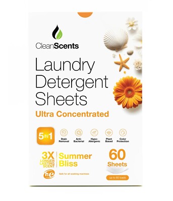 Cleanscent 5in1 Summer Bliss Laundry Detergent 60 Sheets