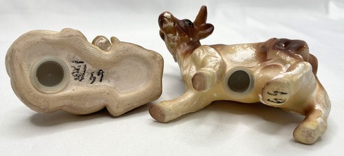 Vintage Light Weight Ceramic Salt & Pepper Shakers Brown & Cream Horned Cows - Picture 6 of 8